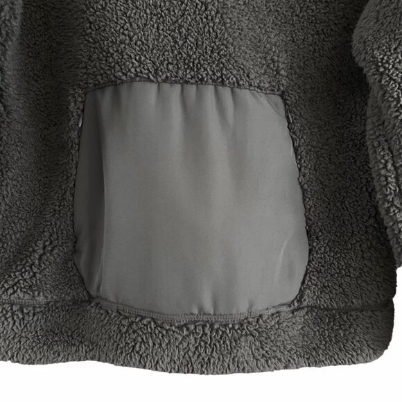 Te Verde Gray Sherpa Pullover Mock Neck Zip Sweatshirt Size Medium - Picture 3 of 11